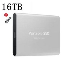 샤오미 휴대용 외장 모바일 하드 드라이브 고속 디스크 데스크탑 노트북 콤프 128TB 64TB SSD 16TB 8TB, 16TB Sliver - 하드디스크16tb