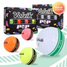 [VOLVIK] 볼빅 팝 3피스 골프공 1더즌 (12구), 레인보우, 12구, 1개