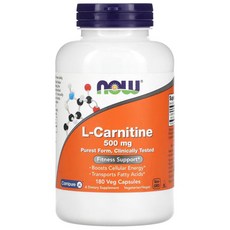 나우푸드 L-카르니틴 Carnitine 500mg 120캡슐, 120정, 1개