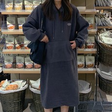 타니즈 토마 포켓 기모안감 후드 롱 원피스