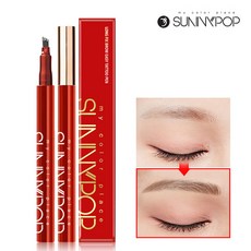 [써니팝] 롱픽스 브로우 이지 타투펜 브로우펜슬 타투브로우 눈썹펜슬 사지창펜슬 눈썹염색, 02 내추럴브라운