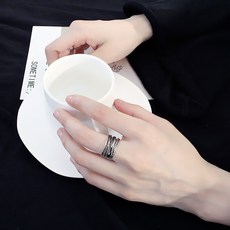 QI 치 샤 오미 코 디 네 이 션 반지 남자 개성 복고 삼끈 패기 학생 선물 한 일 싱글 개 구 부 여자 트 렌 드 친구 은색 (크기 조절 가능)