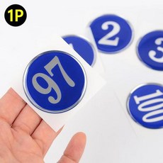 1P 원형 에폭시 번호판 블루 48mm ID카드케이스 교회