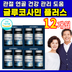 종근당건강 글루코사민 플러스 황산염 관절 연골 건강 영양 상어연골 초록입홍합 홍화씨추출물 노약자 갱년기 하루 섭취량 2캡슐, 4박스 12개월, 180정, 4개