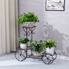 베란다화분 걸이대 받침대 정리대 선반 다이 거치대 진열대 스탠드 철재 이케아 거실 화분대, 고급형, 화이트