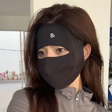 자외선차단마스크 여 자외선차단 여름 라이딩 드라이빙 아이스페이스 지니 페이스커버 풀커버 선 마스크, [통기성구멍디자인]다크, 1개