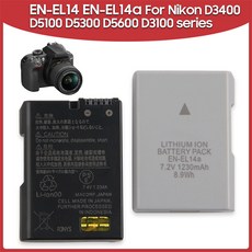 니콘 카메라 배터리 EN-EL14A 니콘 D5600 D3300 D3200 D3500 D5100 D5200 P7700 P7800 D5300 D5500 P7000 P7100 P720, 1개