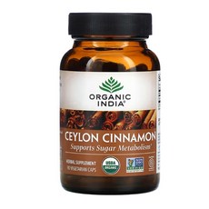 오가닉 인디아 실론 시나몬 계피 Ceylon Cinnamon 90정 식물성 캡슐, 1개