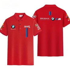 BMW motorrad 오토바이 바이크 라이딩 반팔티셔츠 카라티, 3XL, 레드