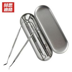 허스트디그 HSJZ-100 치과 치석 제거 치아 청소 핀셋 거울 검사 도구 치석 제거기 스테인레스 스틸 구강, 1