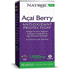 Natrol Acai 베리 항산화 보호 1 000mg 베지 캡슐 75개입 75 Count (Pack of 1), 1개, 75정