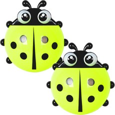 지엘스타 무당벌레 칫솔꽂이 칫솔통 칫솔걸이 흡착식1+1, 1개, 그린+그린