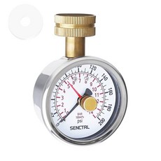 SENCTRL 0-200 Psi 수압 게이지 테스트 게으른 손 무연 제품 방수 6.4cm(2.5인치) 다이얼 사이즈 1.9cm(3/4인치) 암 정원 호스 스레드 스테, SENCTRL 0200 Psi 수압 게이지 게으른 손, 1개