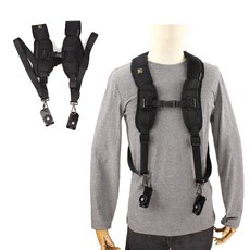 더블 어깨 가슴 스트랩 DSLR 카메라 슬링 X반도 멀티, 1개