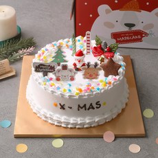 크리스마스 (2호) 케이크 만들기 세트 -(희망배송일과 휴대폰번호 배송메모 작성) 키트 DIY 생일, 크리스마스 (2호)+다크펜 / 초코시트 변경