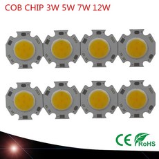 LED 칩 10X3W 5W 7W 12W 원형 모 놀리 식 블록 광원 램프 패널 따뜻한 자연 차가운 흰색 통합 COB