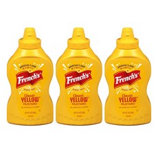 French's Classic Yellow Mustard (Stone Ground Mustard) 프렌치스 클래식 옐로우 머스타드 396g 3팩, 1개