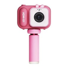 미니 어린이 카메라 2.4 인치 4800W HD 듀얼 카메라 만화 귀여운 어린이 디지털 캠코더 장난감 선물 삼각대 지지대 TF 카드 포함, [02] Pink, 1개