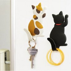고양이 마스크 자석 현관 냉장고 걸이 고리 후크 세트(4P)