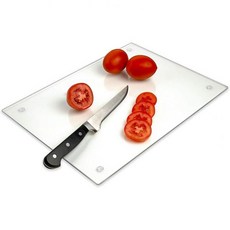 도마 커팅보드 주방 위생 강화유리 – 오래 지속되는 투명 유리 스크래치 방지 내열성 깨짐 식기세척기 사용 가능. 18 X 26인치 5MM 두께, 1개