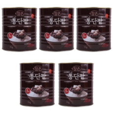 참존 통단팥 3kg / 단팥 통조림팥 팥빙수 빙수팥 붕어빵 호두과자 단팥소 통조림 빙수재료, 5개