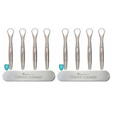 EcoFrenzy Tongue Scraper 스테인리스 혀 클리너 여행용 케이스 포함 혓바닥백태 4개2팩
