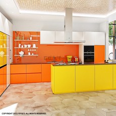  닥터씽크 릴러블키친7 선셋오렌지 일자형 1.4M 이하 