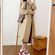 티데일리 남녀공용 비엔나 더블 롱 트렌치 코트 루즈핏 빅사이즈 바바리