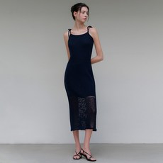 아워코모스 comos 1174 linen blend transform sleeveless knit dress (navy)