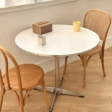 HPL 엣지실버 테이블, 엣지실버 크로스레그 900 원형테이블 - 화이트
