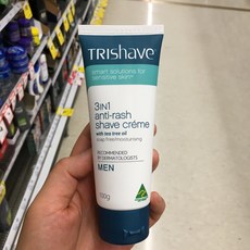 Trishave 트리쉐이브 남성 민감성 티트리오일 쉐이빙 크림 100gx2개, 2개, 100g