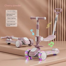 안전한 보행기 다기능 음악 조명 베이비 워커 어린이 스쿠터 안티 롤오버 야외 탑승 장난감 3 in 1 신제품, [07] Pink-3, 1개