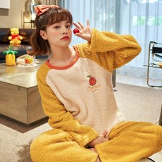 2223B 엘로지 여성 뽀글이 수면잠옷 세트