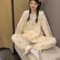 나나뽕 여성 부들부들 따뜻한 겨울 수면잠옷 상하세트
