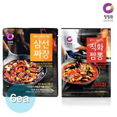 청정원 삼선짜장분말80gx3개+직화짬뽕분말96gx3개, 단품