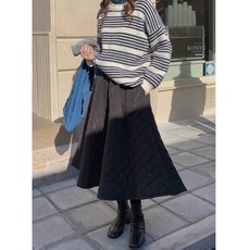 엄지척 F006570_퀼팅 패딩스커트