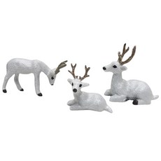 미니어처 사슴 피규어 거실 데스크탑 캐비닛 홈 장식을위한 동물 모델 사슴 장식 공예, 하얀색