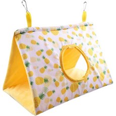 Parrot Nest Hammock Happy Snuggle Hut Hanging Tent Winter Warm House Small Animal Hideaway For Hamst, Yellow-L, 1개