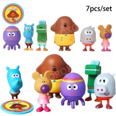 헤이더기 피규어 7pcs set BBC 캐릭터 Hey Duggee 귀여운 피규어 PVC 동물 모델 장식세트당 7 개, 7개 세트