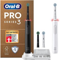 오랄비 Oral-B Pro 시리즈 3 3900 전동치솔 트윈팩 블랙 화이트, 상품선택