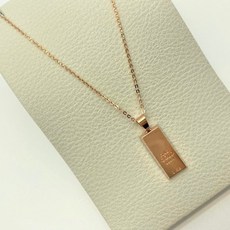 PURE GOLD 14K 로즈골드 5푼줄 골드바 목걸이