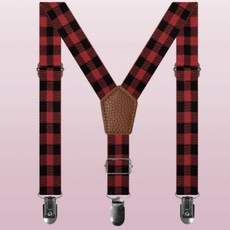 어린이 빨강 멜빵 체크무늬 아동 멜빵끈 빨간색 행사