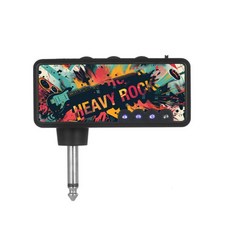 미니어처 기타 헤드폰 AMP USB 충전식 3.5mm 입력 및 클래식 록 애호가를위한 헤드폰 입력 및 헤드폰 입력
