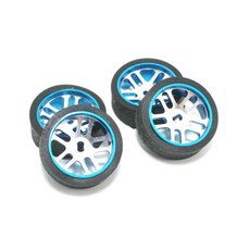 WLtoys K969 K989 Dgawd Mini Z RC 1 28s 용 4Pcs RC 자동차 타이어 휠, 푸른