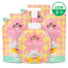 아이깨끗해X어프어프 대용량 490ml용기+450ml리필 3개 화이트릴리