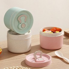 ro4ot8f 밀페용기 전자렌지도시락 직장인 전자레인지 국통 도시락 죽 이유식 통 650ml 피크닉도시락, 03원형국통650-민트, 1개