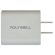 POLYWELL 寶利威爾 USB+雙Type-C 三孔快速充電器 30W, 白色, 1個