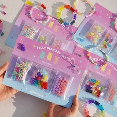 젤리곰 비즈팔찌만들기 X3 대용량 DIY KIT 4type [곰젤리 우정 팔찌 비즈 만들기 악세사리 재료 세트], 작은젤리곰-세로형