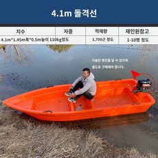 고무보트 이중 -층 쇠고기 힘줄 플라스틱 보트 낚시 보트 두꺼운 PE 낚시 보트 플라스틱 충전 보트 ​​선박이 장착 될 수 있습니다., 4.1 미터에는 보트가있는 보트가 장착 될 수 있습니다