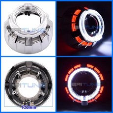 자동차 부품 렌즈 WST 아이 엔젤 2.5 액세서리 개조 프로젝터 바이 헤드라이트 제논 LED Britune 슈라우드 베젤 커버 조명, 없음, 8) With I Shrouds